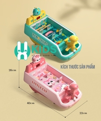 Đồ chơi máy bắn bóng pinball cỡ lớn tính điểm thế hệ mới mô hình khủng long , mèo hồng có đèn nhạc vui nhộn cho bé