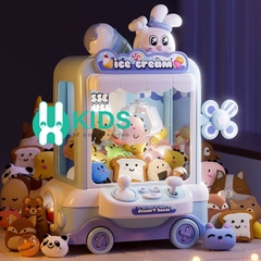 Máy gắp gấu bông mô hình xe ô tô bán kem cỡ bự ICE CREAM loại mới nhất 2024 kèm nhiều đồ chơi có đèn có nhạc cho bé