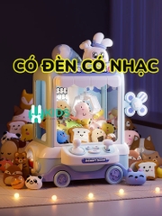 Máy gắp gấu bông mô hình xe ô tô bán kem cỡ bự ICE CREAM loại mới nhất 2024 kèm nhiều đồ chơi có đèn có nhạc cho bé