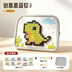 Bộ Xếp Hình Nấm Ghép 493 Chi Tiết Kèm Bảng Sáng Tạo Cho Bé (2 Màu) (2 Màu) 3D (2 Màu)