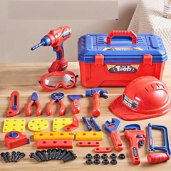 Hộp Dụng Cụ Kỹ Sư Di Động Có Máy Khoan Điện Cho Bé – Đồ Chơi Lắp Ráp STEM Xkids