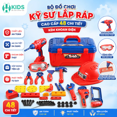 Hộp Dụng Cụ Kỹ Sư Di Động Có Máy Khoan Điện Cho Bé – Đồ Chơi Lắp Ráp STEM Xkids