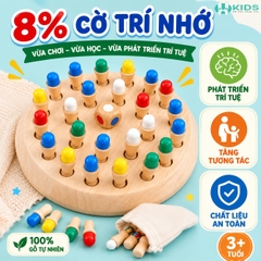 Cờ Trí Nhớ Bằng Gỗ Cho Bé – Trò Chơi Ghi Nhớ Màu Sắc