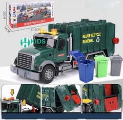 Đồ chơi mô hình xe ô tô chở rác vệ sinh cỡ lớn chạy đà cao cấp có đèn nhạc hoạt động như thật cho trẻ em