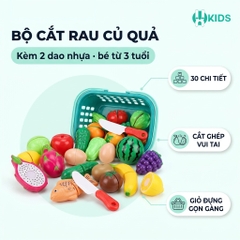 Bộ Đồ Chơi Cắt Rau Củ Quả Cho Bé – Kèm Dao Và Giỏ Đựng