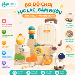 Bộ Đồ Chơi Lục Lạc Gặm Nướu 10 Món Cho Bé Kèm Hộp Vali – Mã PVN1153