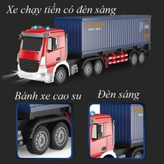 Xe Container Điều Khiển Từ Xa Cỡ Lớn Có Đèn Tỷ Lệ 1:24