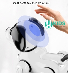 Đồ chơi chó robot điều khiển từ xa kèm pin sạc có sủa gáy, phát giọng nói đối thoại, nhảy múa thông minh cho bé