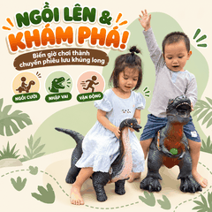 Mô Hình Khủng Long Trẻ Em Cỡ Siêu Lớn Có Yên Ngồi, Âm Thanh – 2 Mẫu