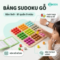 Bảng Sudoku Gỗ 9 Ô Vuông Chơi Theo Màu Và Số Cho Bé - Mã SD