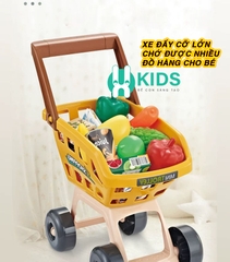 Đồ chơi quầy bán hàng siêu thị cỡ lớn kèm xe đẩy với máy quẹt thẻ, mã vạch có hiệu ứng âm thanh ánh sáng cho bé