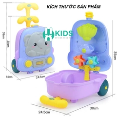 Bộ Vali kéo đồ chơi xúc cát cỡ lớn cho bé trai bé gái đi biển nghịch nước nhà tắm hình con vật dễ thương