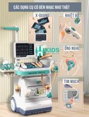 Đồ chơi xe đẩy dụng cụ thiết bị y tế cỡ lớn tới 116cm nhập vai bác sĩ y tá cao cấp cỡ lớn cho bé gái bé trai