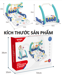 Thảm nhạc nằm chơi kết hợp xe tập đi đa năng 2in1