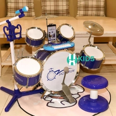 Bộ trống đồ chơi Jazz Drum cho bé cỡ siêu lớn loại cao cấp có phím piano kèm ghế ngồi và mic hát
