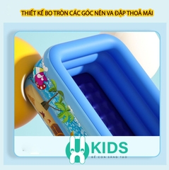 Bể bơi thành cao 3 tầng cao cấp cỡ lớn tới 2m6, hồ bơi phao bơm hơi điện dày dặn, đáy chống trơn trượt an toàn cho bé