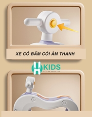 Xe bập bênh chòi chân thế hệ mới đa năng 2 in 1 có nhạc tháo lắp bánh dễ dàng cho bé từ 6 tháng tuổi