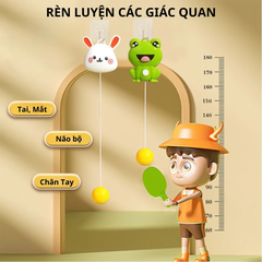 Bộ Bóng Bàn Treo Tường Cho Bé Hình Ếch – Đồ Chơi Rèn Luyện Phản Xạ Và Vận Động