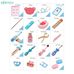 Bộ Đồ Chơi Bác Sĩ Bằng Gỗ Cho Bé, Dụng Cụ Khám Bệnh Nhập Vai Từ 36 Tháng