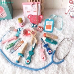 Bộ Đồ Chơi Bác Sĩ Bằng Gỗ Cho Bé, Dụng Cụ Khám Bệnh Nhập Vai Từ 36 Tháng