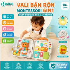 Vali Bận Rộn Montessori 6in1 Cho Bé 18th, Đồ Chơi Giáo Dục sớm Montessori, phát triển tư duy & kỹ năng sống
