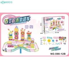 Bộ Xếp Hình Bánh Răng Chuyển Động 203 Chi Tiết, Đường Ray Xe Điện Lắp Ráp Sáng Tạo Cho Bé