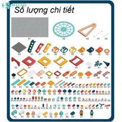 Bộ Khối Lắp Ráp Đường Ray Công Viên 303 Chi Tiết Có Vòng Quay Và Xe Cho Bé 6 Tuổi+
