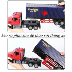 Xe Container Điều Khiển Từ Xa Cỡ Lớn Có Đèn Tỷ Lệ 1:24