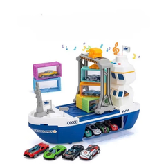 Tàu Chở Ô Tô Cỡ Lớn Kèm 12 Xe Con, Có Cần Cẩu Container Và Khoang Đựng Xe