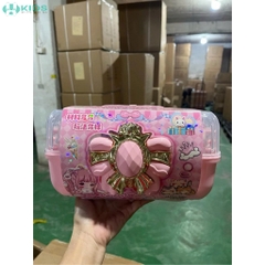 Hộp Trang Sức Công Chúa 3 Tầng Có Quai Xách, Kèm Vòng Tay DIY Và Phụ Kiện