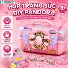 Hộp Trang Sức Công Chúa 3 Tầng Có Quai Xách, Kèm Vòng Tay DIY Và Phụ Kiện