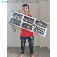 Set 6 Xe Ô Tô Quân Sự Cỡ Lớn, Xe Tăng Tên Lửa Trực Thăng Cứu Thương Chạy Đà Cho Bé