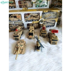 Set 6 Xe Ô Tô Quân Sự Cỡ Lớn, Xe Tăng Tên Lửa Trực Thăng Cứu Thương Chạy Đà Cho Bé