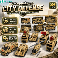Set 6 Xe Ô Tô Quân Sự Cỡ Lớn, Xe Tăng Tên Lửa Trực Thăng Cứu Thương Chạy Đà Cho Bé