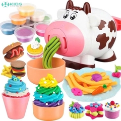 Bộ Đất Nặn Bò Sữa Tạo Hình, Máy Ép Mì Kèm Khuôn Và Đất Nặn Nhiều Màu Cho Bé