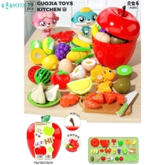 Bộ Đồ Chơi Cắt Rau Củ Hình Quả Táo 19 Chi Tiết