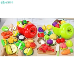 Bộ Đồ Chơi Cắt Rau Củ Hình Quả Táo 19 Chi Tiết