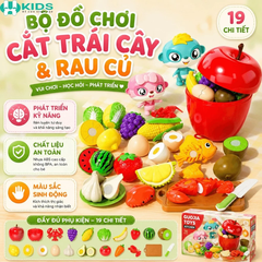 Bộ Đồ Chơi Cắt Rau Củ Hình Quả Táo 19 Chi Tiết