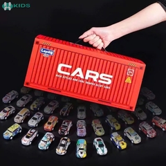 Hộp 48 Xe Ô Tô Hợp Kim, Vali Container Kèm Thảm Đường Đua Và Bãi Đỗ Xe Cho Bé