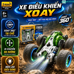 Xe Điều Khiển Từ Xa Xoay 360 Độ, Xe Địa Hình 2.4GHz Phun Sương Có Đèn