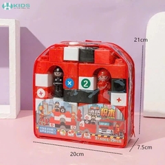 Balo Xếp Hình Lắp Ráp Lính Cứu Hỏa Khối Nhựa 29 Chi Tiết Cho Bé