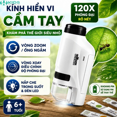 Kính Hiển Vi Cầm Tay 120X Cho Bé Có Đèn LED