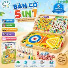 Bàn Cờ Gỗ 5in1 Cho Bé