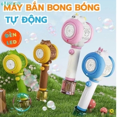 Bộ Bắn Bong Bóng Tự Động Có Đèn LED Hình Thú Cho Bé
