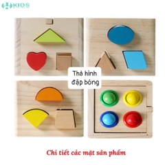 Hộp Thả Hình Khối Gỗ Kèm Búa Đập Bóng Cho Bé