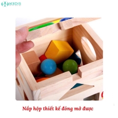 Hộp Thả Hình Khối Gỗ Kèm Búa Đập Bóng Cho Bé