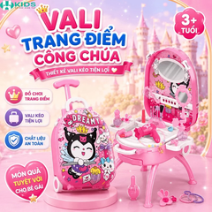 Vali Trang Điểm Công Chúa Cho Bé, Balo Kéo Biến Hình Bàn Trang Điểm Kèm Phụ Kiện