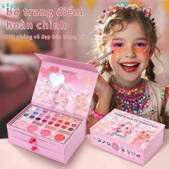 Hộp Makeup 60 Chi Tiết Kèm Phụ Kiện Trang Điểm 3in1 Cho Bé