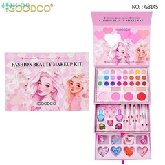 Hộp Makeup 60 Chi Tiết Kèm Phụ Kiện Trang Điểm 3in1 Cho Bé