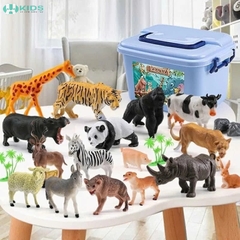 Bộ Mô Hình Động Vật Hoang Dã Nông Trại Kèm Hộp Đựng Cho Bé